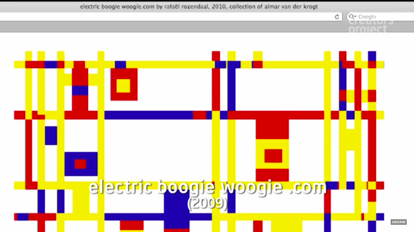 Rafael Rozendaal, Electric Boogie Woogie .com, 2009. Screenshot from YouTube.